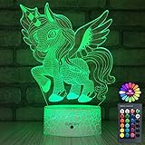 SUNCEN Unicorn Gifts Unicorn Lamp Night Light for Kids with Remote & Smart Touch 7 Colors + 16 Colors Changing Dimmable Unicorn Toys 1 2 3 4 5 6 7 8 Year Old Girls Gifts Kids Room Decor (Cool Unicorn)