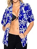 La Leela Women Shirt Top Hawaiian Beach Blouses Tank Casual Aloha Boho Holiday Loose Fit