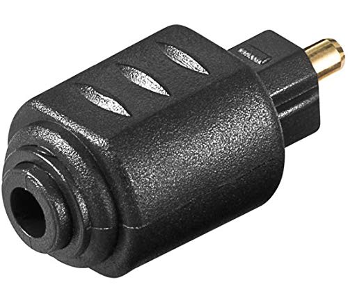 PremiumCord Optical Adaptor Toslink TOS 3.5 mm Female to TOS Male Gold Plated Black