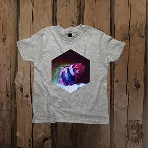 Waterfall Bear Galaxy Nature Water kids Graphic Design Tee T-Shirt by Grizzly Where Childrens