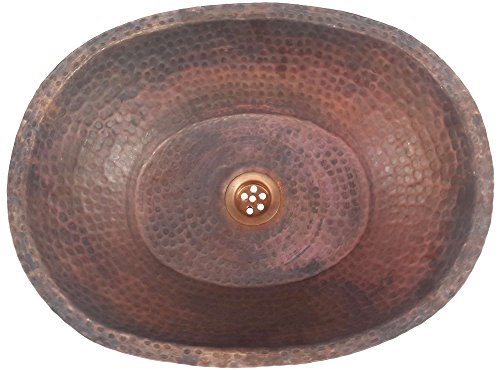 Egypt gift shops Rustic Fire Burnt Oval Copper Bathroom Sink Flat Bottom Toilet Lavatory Basin