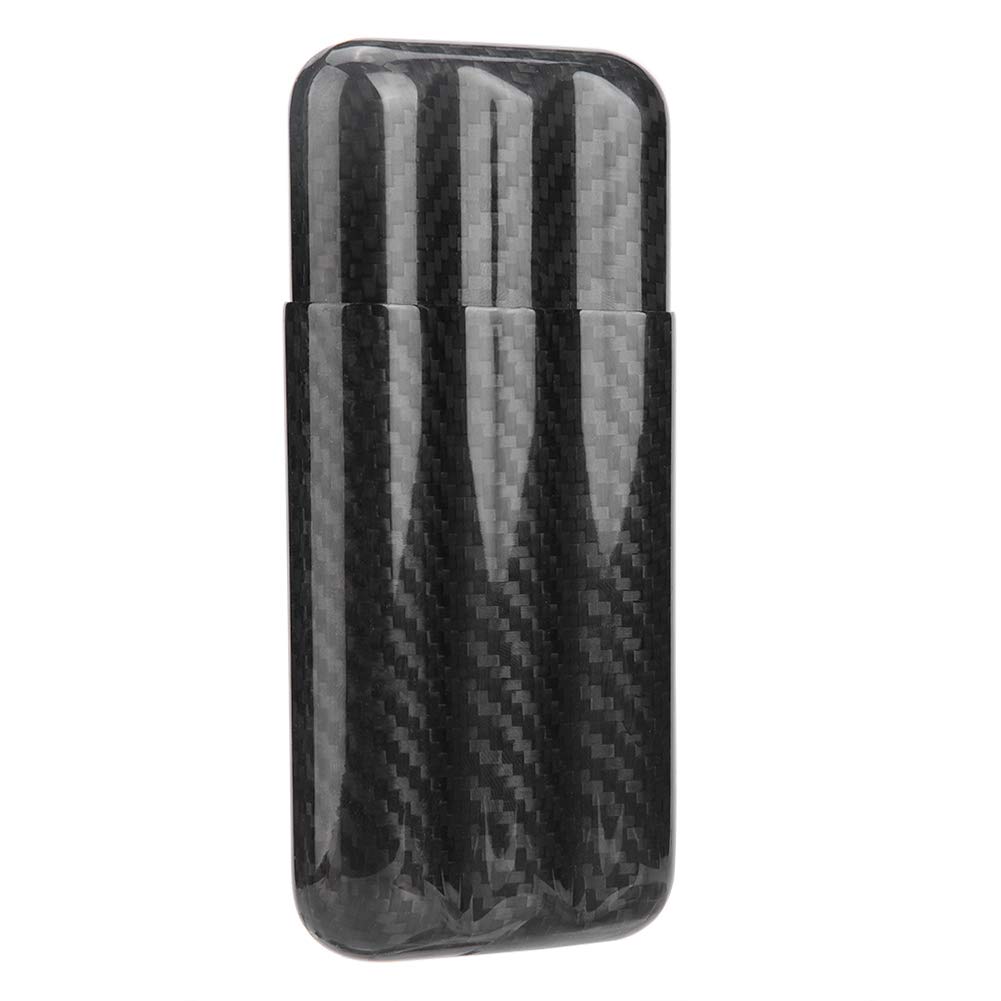 Gorgeri Carbon Fiber Cigar Case Humidors 3 Tubes Cigar Holder Storage Box Travel Case Cigar Holders Case