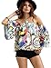 Romwe Women's Off Shoulder Cute Loose Blouse Crop Top Multicolor L