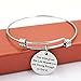 MIKINI Set of 3 Womens Silver Plated Stainless Steel Metal Bracelets Engraved Message Motivational Inspirational Words Round Charm Pendant Expandable Bracelets
