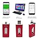 For iPhone USB 3.0 Flash Drive 3in1 OTG Cell Phone Memory Stick Lightning iOS Apple iPad iPhone 5 6 6S 7 Plus Pen Drive External Storage Tipmant - Red 16GB