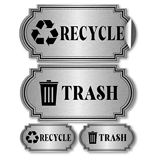 GOLEEX Recycling Bins Sticker Recycle Stickers for Trash Bin Green Sign Symbol Decal