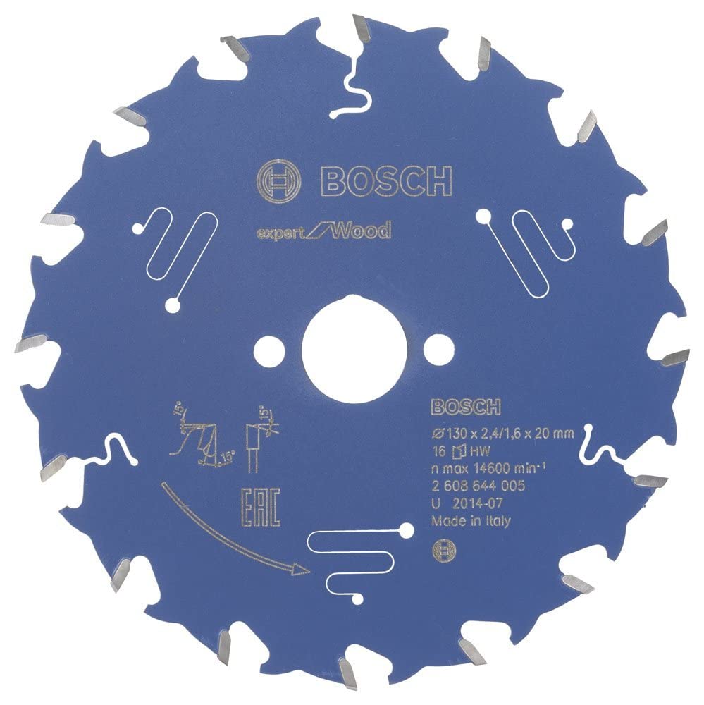 Bosch 2608644005 16T "Expert" Circular Saw Blade for Wood, Blue, 130 x 20 x 2.4 mm