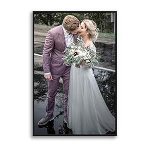 Custom Framed Canvas Prints with Your Photo for Wedding, Personalized Canvas Wall Art for Living Room, Bedroom-24x36 inches
