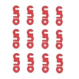 TRIWONDER Aluminum Alloy Guyline Cord Adjuster Tent Tensioners Rope Adjuster for Tent Hiking Camping (Red - 12 Pack)