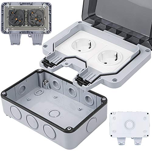 IP66 Aussensteckdose Unterputz,IP66 Steckdose Garten Wasserdicht,Außensteckdose Wandsteckdose,IP66 Aussensteckdose… – Bild 7