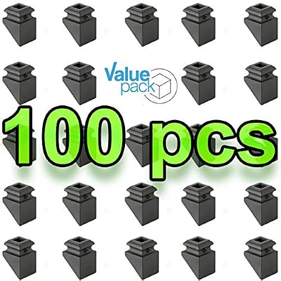 Stair Balusters Scroll Basket Twist Knuckle Slant Angled Pitch Shoes (100-Pack) Stair Parts for 1/2" Square Metal Balusters Iron Spindles (Satin Black)