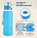 Saron Tech. Foldable Silicone Sports Water Bottle BPA Free FDA Approved 100% Food Grade Silicone, Collapsible Unbreakable Leak Proof Reusable Ice Pack 26 Oz 750ml (Orange,Purple,Blue,Brown)