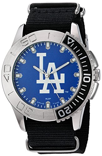 Game Time Men's 'Starter' Metal and Nylon Quartz Analog Watch, Color Black (Model: MLB-STA-LA)