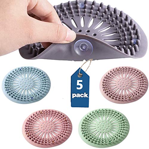 Drain Hair Catcher Durable Silicone Hair Trap with Suction Cups Hair