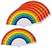 Juvale Rainbow Folding Hand Fans - 6-Pack 9 in Folded & 15 in Open - Multi-Color - Bulk Pride Party Decor & Cooling Accessory