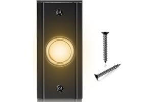 Metal Doorbell Button Wired Button LED Lighted Door Bell Wall Mounted Door Bell Push Buttons for Home, Wired Rectangular Repl