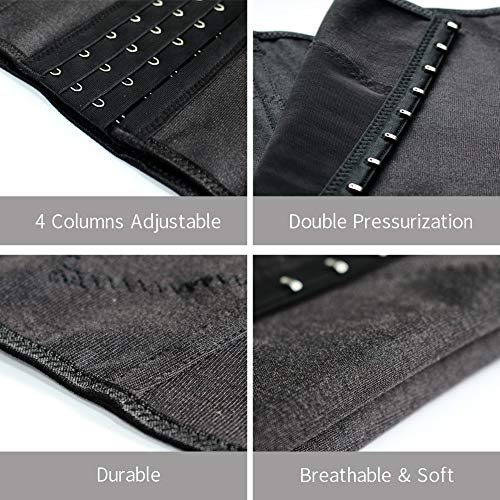 Picotee Women's Waist Trainer/Cincher/Trimmer Underbust Corset for Weight Loss Body Shaper (Black corset, XL)