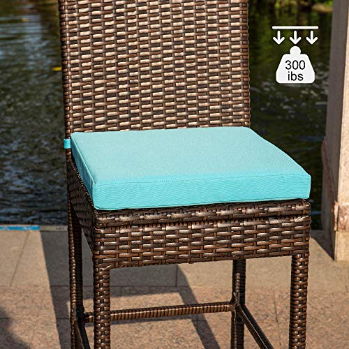 Sundale Outdoor Bar Stools Set of 2, 2 Piece Woven Wicker Bar Stools