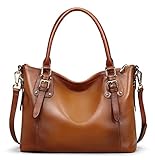 Jack&Chris Ladies Handbags and Purses Tote Bag for Women Leather Shoulder Bag, WBDZ8008 (Brown-Small)