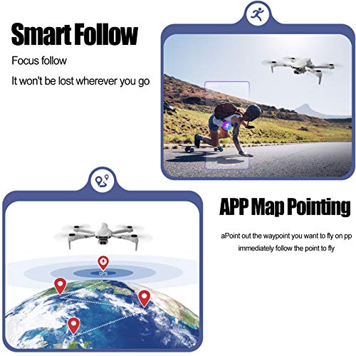 Mini Drohne mit Kamera HD F10, 6K Pro 120° Weitwinkel Faltbar Dual Camera RC Quadcopter mit GPS, 5G WIFI FPV… – Bild 4
