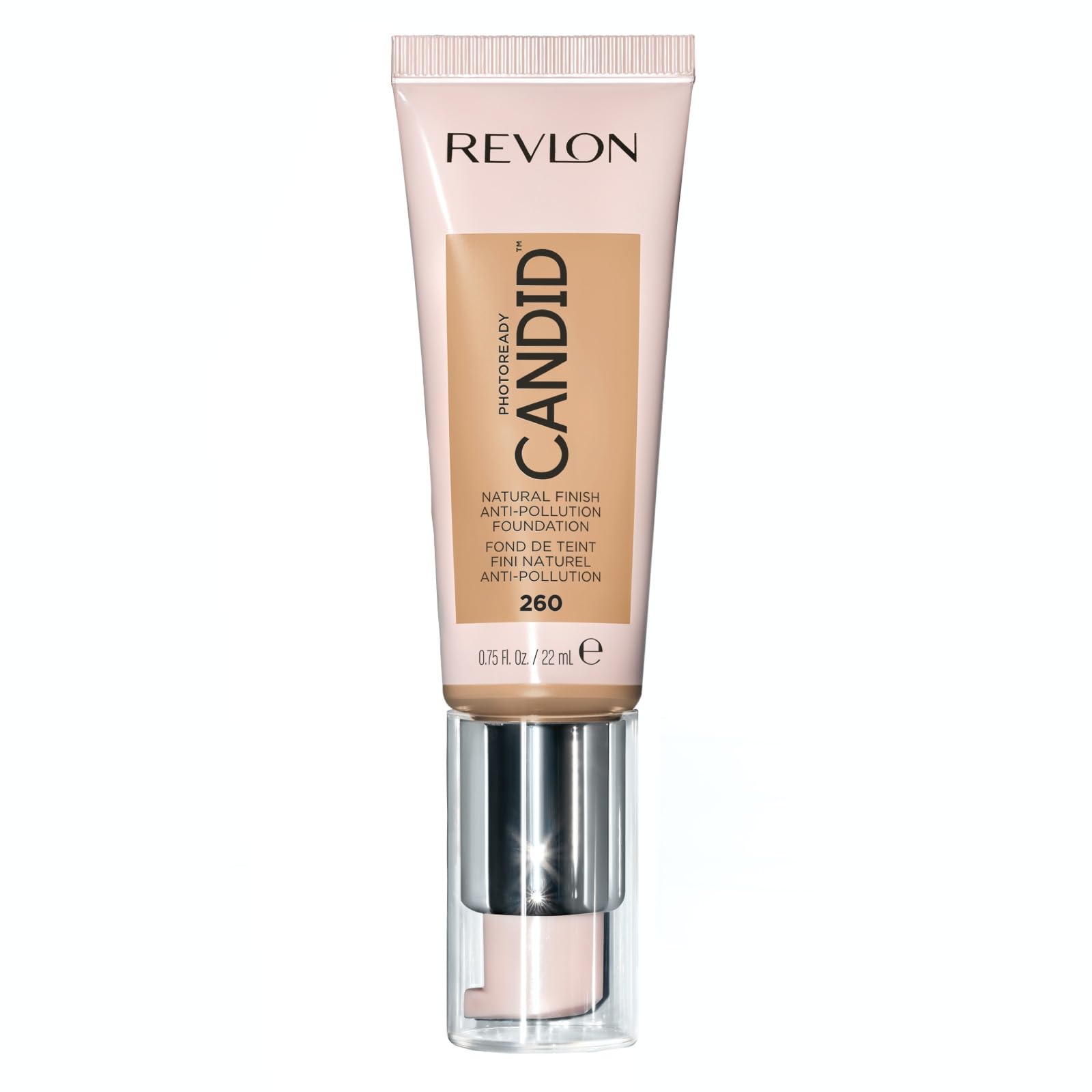 Revlon PhotoReady Candid Natural Finish Foundation, with Anti-Pollution, Antioxidant, Anti-Blue Light Ingredients, Chai (260), 22 ml