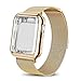AdMaster Compatible for Apple Watch Band 42mm, Stainless Steel Mesh Milanese Sport Wristband Loop with Apple Watch Screen Protector Compatible for iWatch Series 1/2/3 Yellow Gold