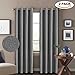 H.VERSAILTEX Linen Blackout Curtains 96 Inches Long for Bedroom/Living Room Thermal Insulated Grommet Curtain Drapes Primitive Textured Linen Burlap Effect Window Draperies 2 Panels - Grey