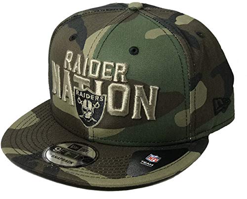 New Era Exclusive Authentic Raiders Raider Nation Snapback Hat Limited Edition- Adjustable (Woodland Camo)