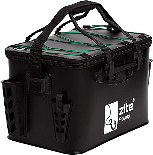 Zite Fishing Angeltasche mit Boxen - EVA Spinntasche Wasserdicht + 3 Tackleboxen - Zum Spinnfischen oder als Bootstasche – Bild 4