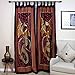 Celtic Dragon Tab Top Curtain-Drape-Door Panel-Red
