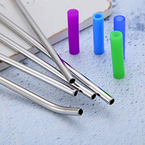 Umiwe Reusable Spoon Straws Stirrer,8 PCS Stainless Steel 2 in 1 Drinking Straws Stirrers with 2 Cleaning Brush for 30oz 20oz Tumblers Cups Mugs Yeti Rambler Rtic Ozark Trail - Thumbnail 5