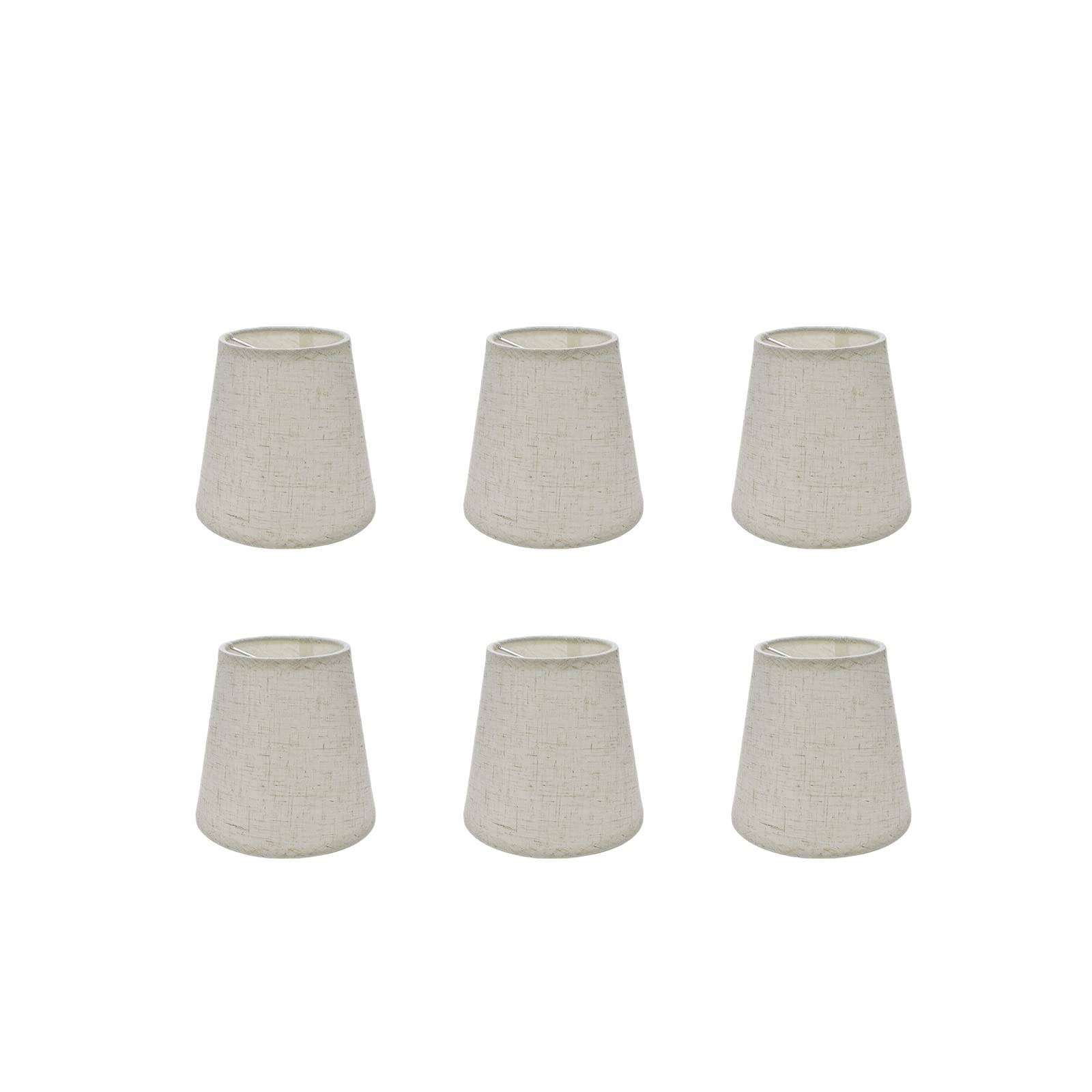 Photo 1 of Tsnamay 6Pcs Handmade Chandelier Shades,Linen Clip On Lamp Shades,Small Lamp Shade Set of 6 for Chandelier Lampshade,Light Cross linen