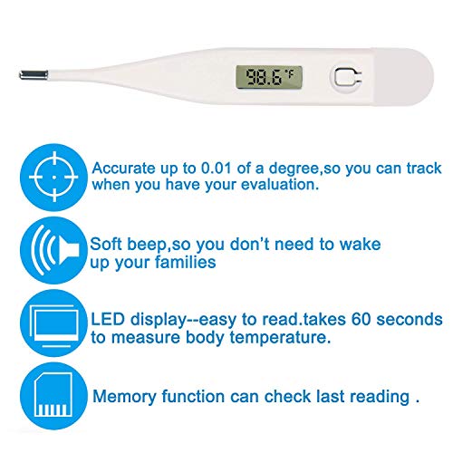 Basal Body Thermometer Waterproof, Highly Accurate 1/100th Degree