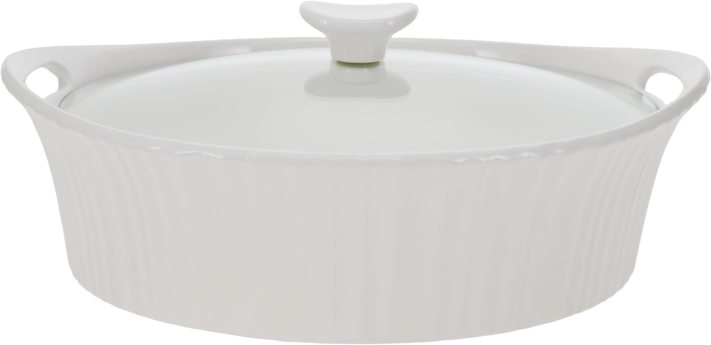 CorningWare French White Oval Casserole with Glass Lid, 2.5Qt