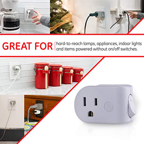 GE Grounded Power Switch, Outlet Extender, 3Prong, Easy to Install