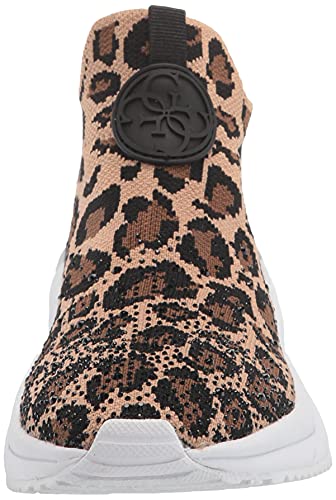 GUESS Women’s Bellini Sneaker, Brown, 9.5