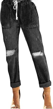 amazon elastic waist jeans