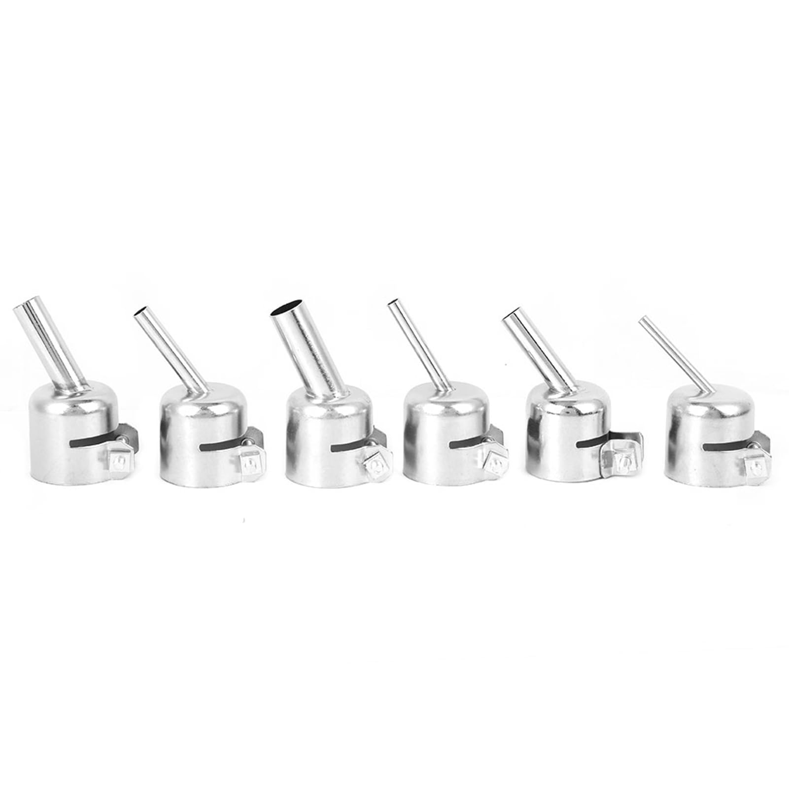 6Pcs Heat Gun Nozzles Kits, 3/4/5/7/8/10mm Tips 45 Degree Curved Angle Nozzle Sleeve for Quick 850dw Rework Station