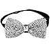 Gellwhu 2pcs Men's Rhinestone Bow Ties Pre Tied Glitter Bow Ties for Men