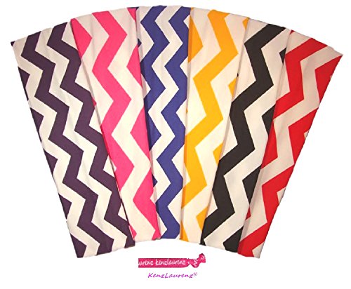 Cotton Headbands Stretch Elastic Yoga Soft and Stretchy Sports Fashion Headband for Teens Women Girls by Kenz Laurenz (!6 pc 2" Cotton Headbands--Chevron)