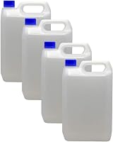 Trade Chemicals HDPE Jerry Can 5L 4 Pack with Optional Lids Blue