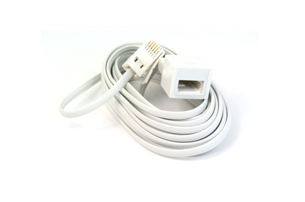 World of Data 20m Telephone Extension Lead/Cable | White