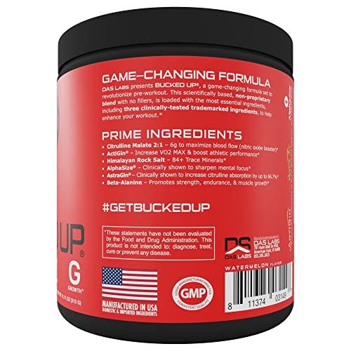 Bucked Up Pre Workout 6 Grams Citrulline, 2 Grams Beta Alanine, and 3