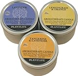 Aromatherapy Candles- Lavender, Lemongrass & Orange, Tangerine & Lavender- made with 100% pure essential oils - 3oz each