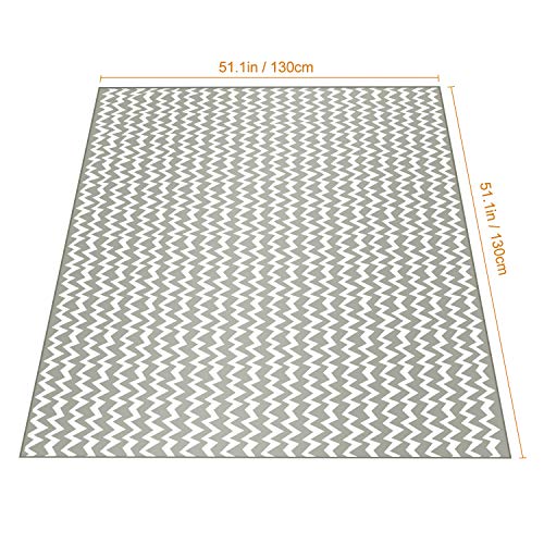 51"Splat Mat for Under High Chair, Waterproof Anti-Slip Floor Mat Washable Baby Food Splash Spill Mess Feeding Mat, Portable Picnic Play Mat and Leak Proof Table Cloth