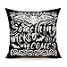 4TH Emotion Something Wicked Chalkboard Halloween Throw Pillow Cover Pillow Case 18 x 18 Inch Cotton Linen for Sofa(Bat)