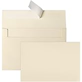 Ivory Blank Cards and Envelopes 4x6 (Not-Folded), Goefun Cream Flat Note Cards 4x6 and A6 Envelopes Self Seal 100 Pack for Wedding, Invitations, DIY Notecards, Birthday & All Occasion