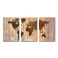 3 Piece Canvas Wall Art World Map Canvas Prints Home Artwork Decoration for Living Room,Bedroom - 16