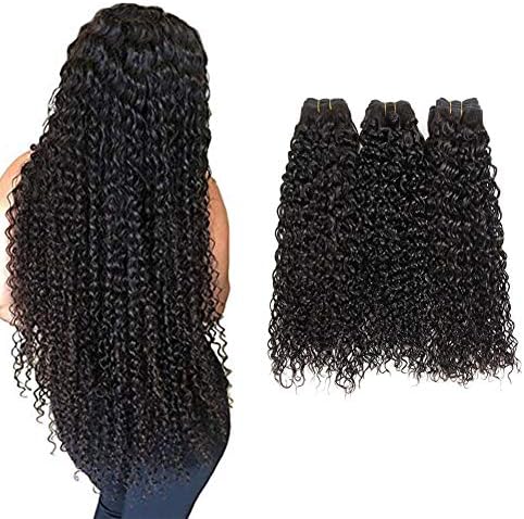 Oylove Hair Brazilian Kinky Curly Hair 8a Grade Brazilian Virgin Remy Hair Extensions Unprocessed Human Hair Weaves 1 bundle 8-20inch (1 bundle 16inch, natural black)