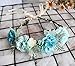 Vivivalue Fairy Flower Crown Blue Floral Headband Elf Headpiece for Women Princess Wedding Bridal Shower Photo Prop Cosplay Renaissance